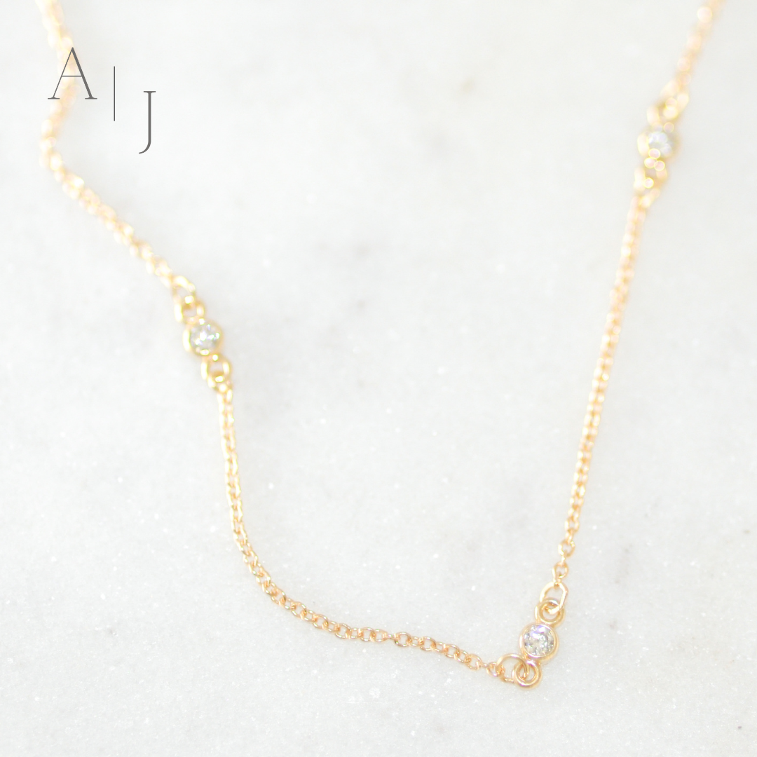10-11” Diamond by The Yard Childrens Necklace