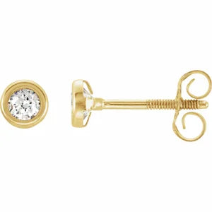 Mini 14k Yellow Gold Bezel Studs