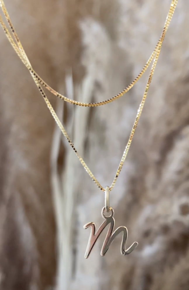 Script M Necklace