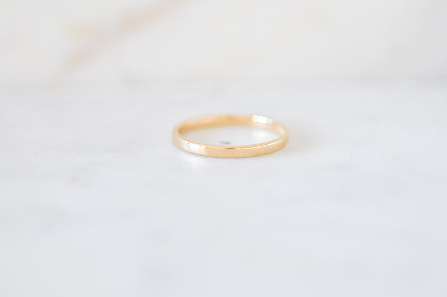 2mm Flat Mini Cigar Band Yellow Gold Band