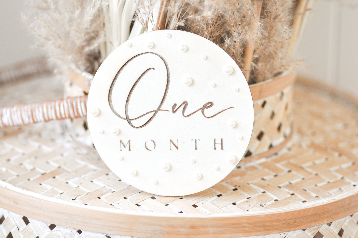 Name Birth Announcement Sign with Pearls