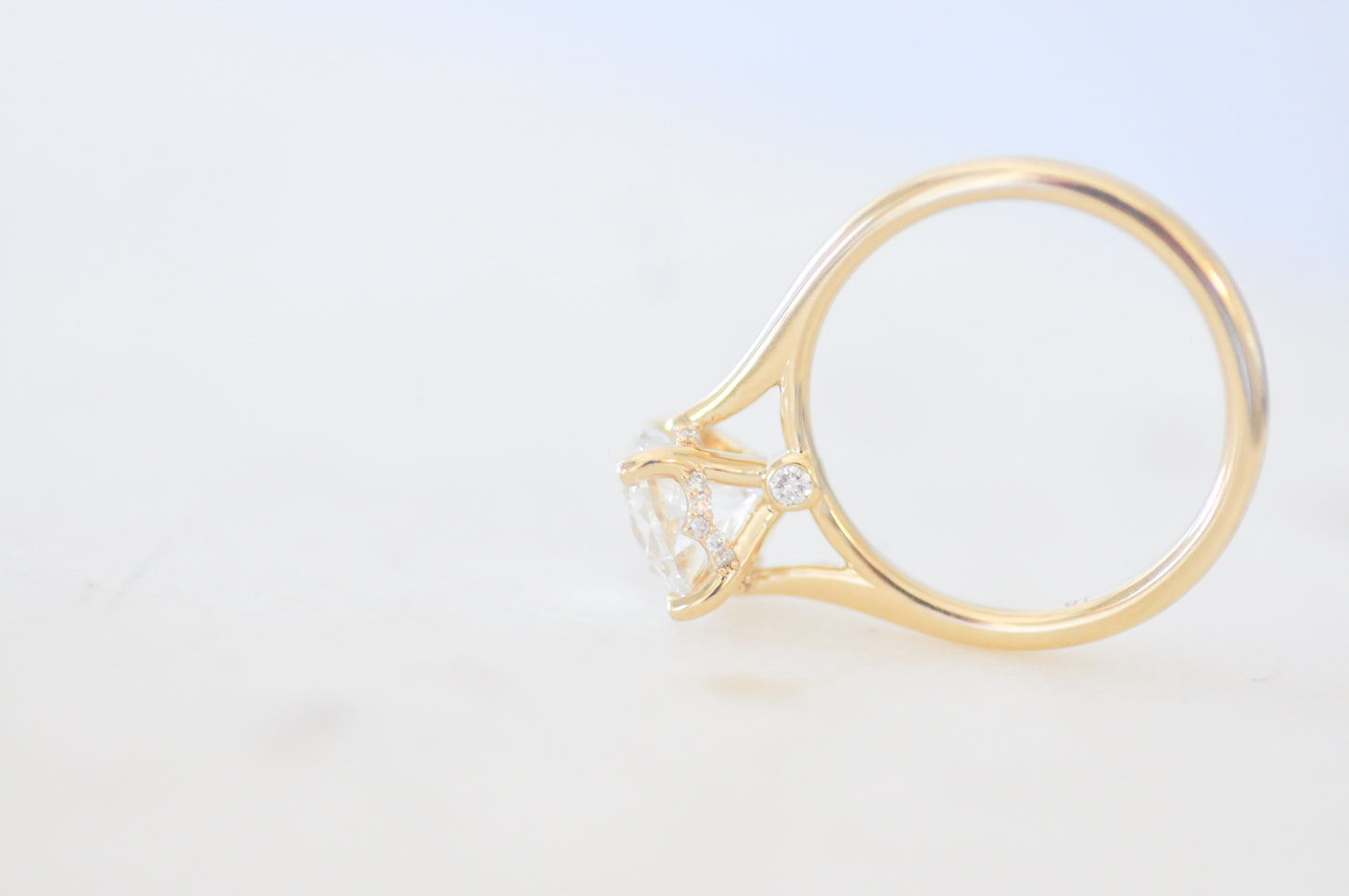 Round Diamond Hidden Halo Engagement Ring