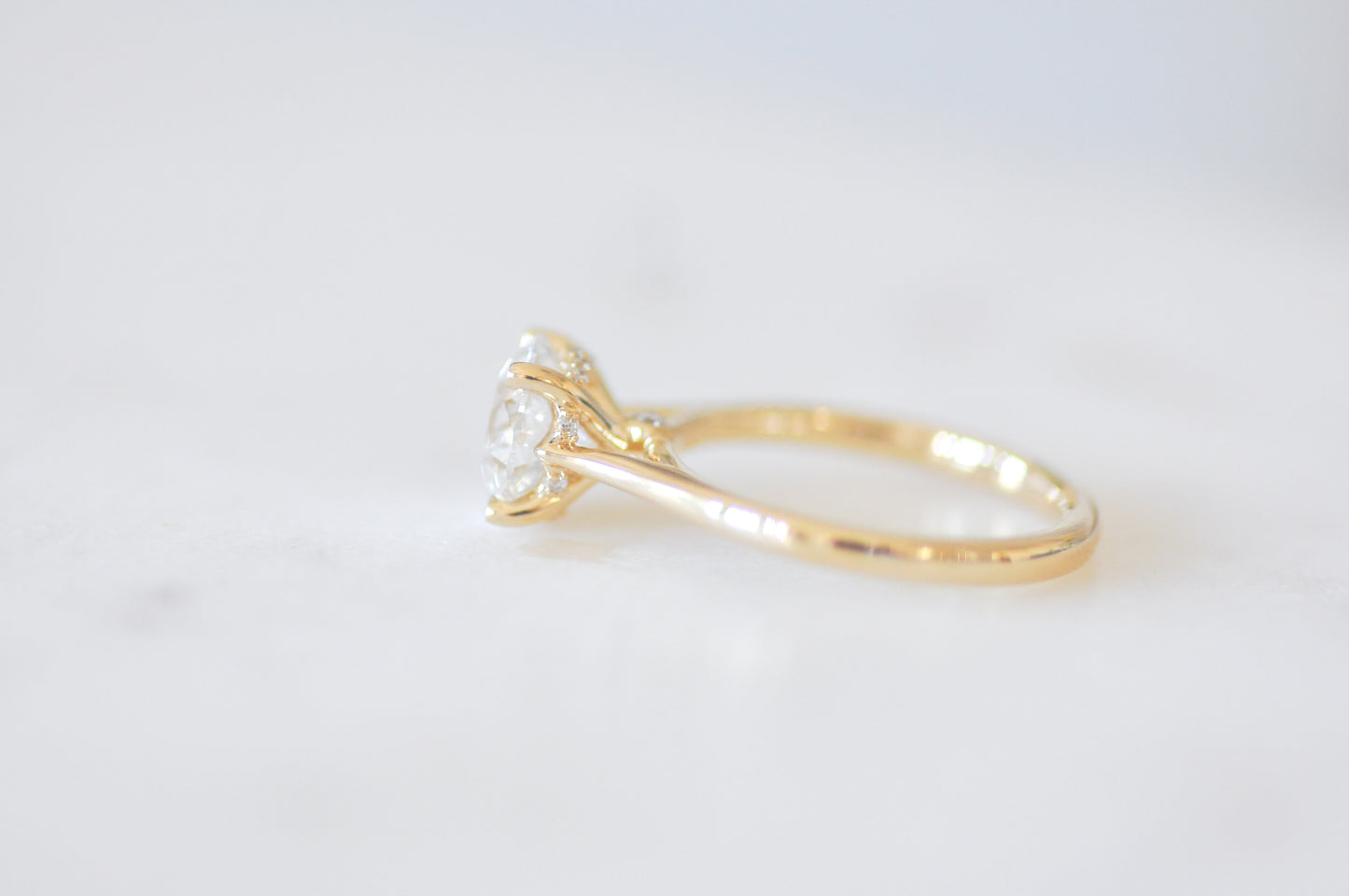 Round Diamond Hidden Halo Engagement Ring