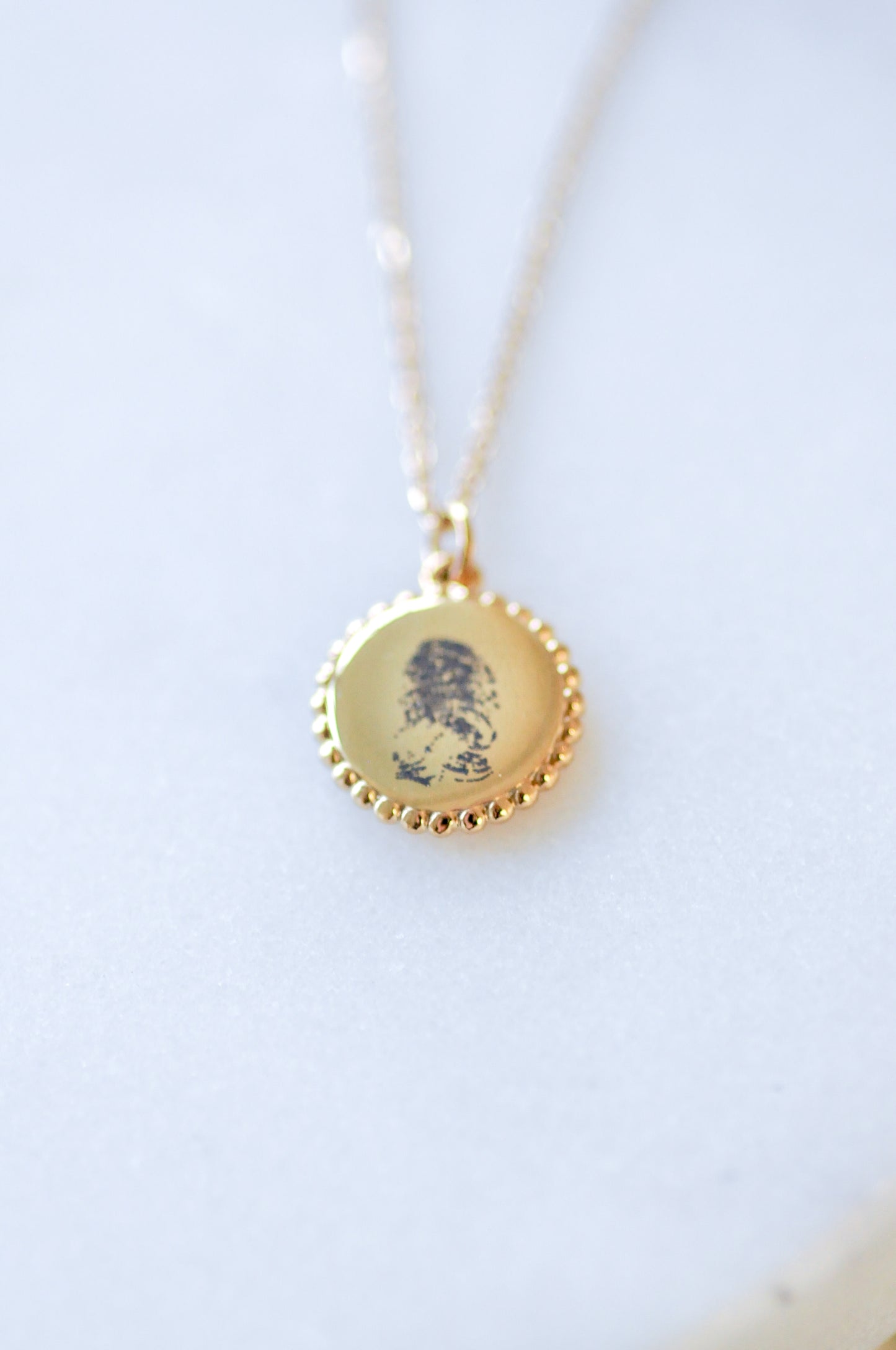 Engraved Beaded Necklace