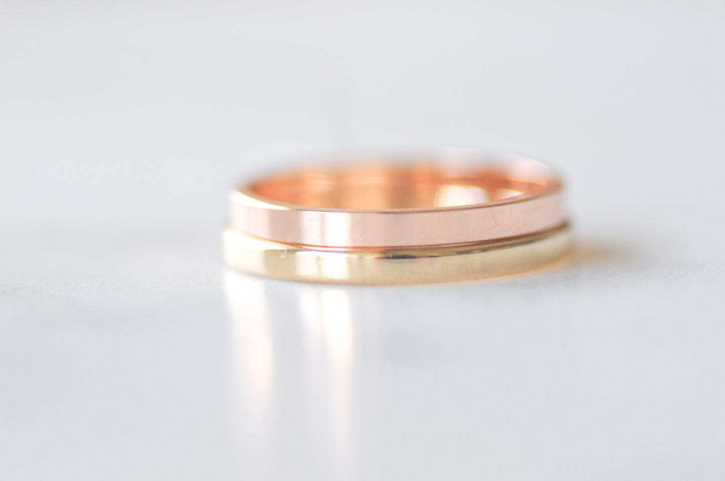2mm Flat Mini Cigar Band Yellow Gold Band