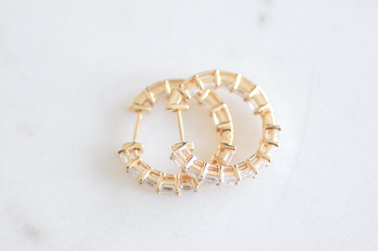 Emerald Inside Out Hoops