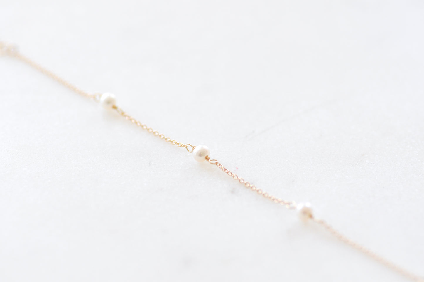 Dainty Pearl Station Bracelet