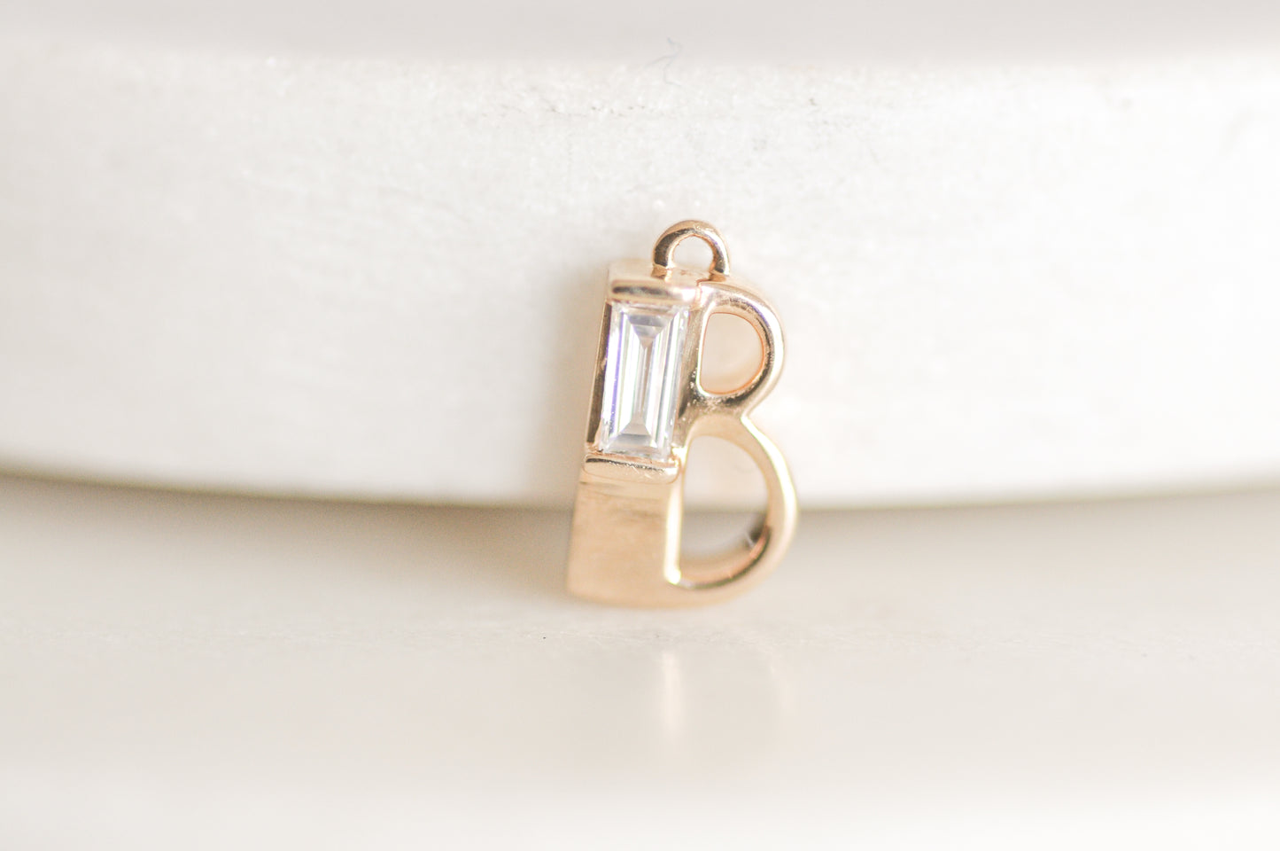 Baguette Diamond Initial Charm
