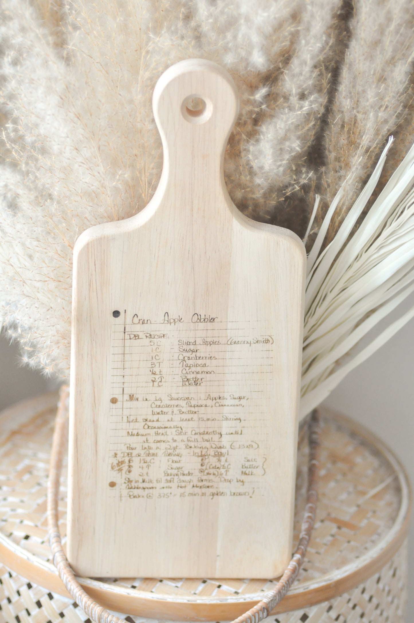 Small Engraved Recipe Wood Cutting Board