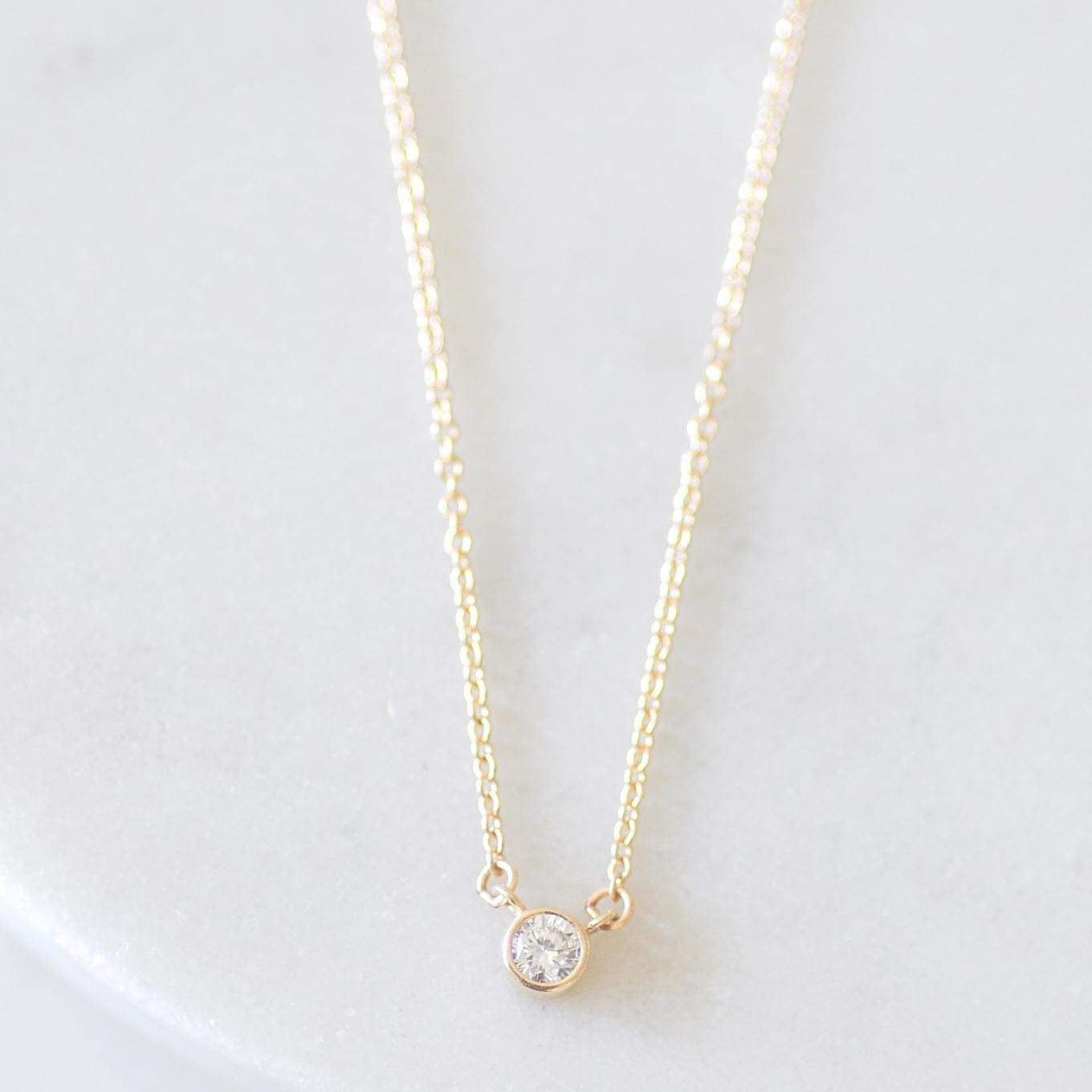 Mini Diamond Bezel Necklace