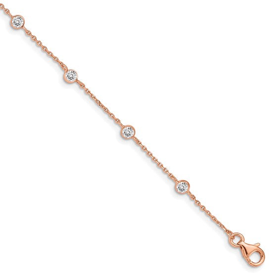 Rose Gold CZ By The Yard Bracelet