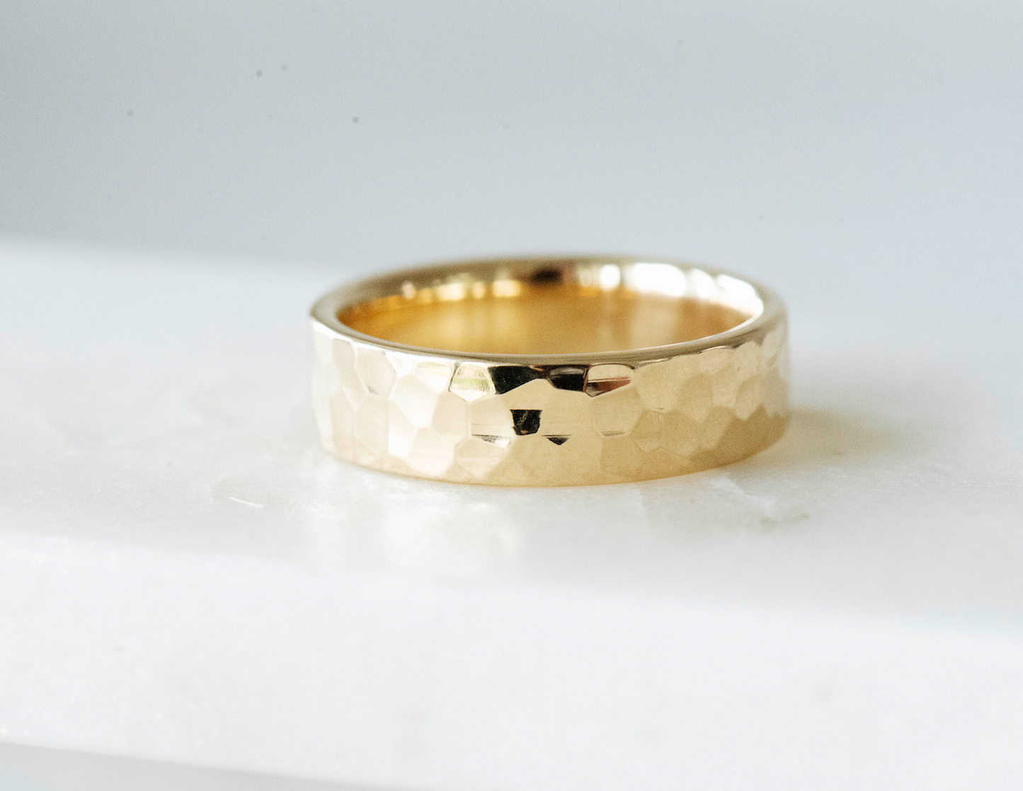 Hammered Mens Wedding Band