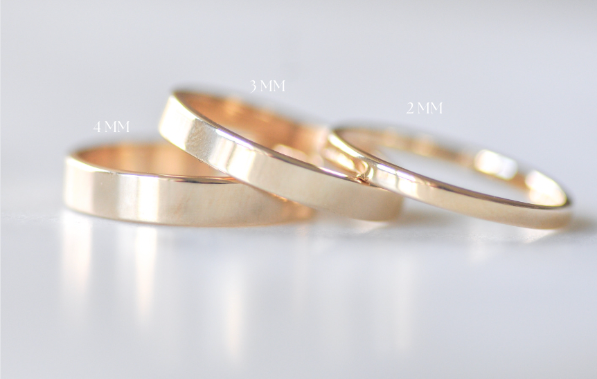 2mm Flat Mini Cigar Band Yellow Gold Band