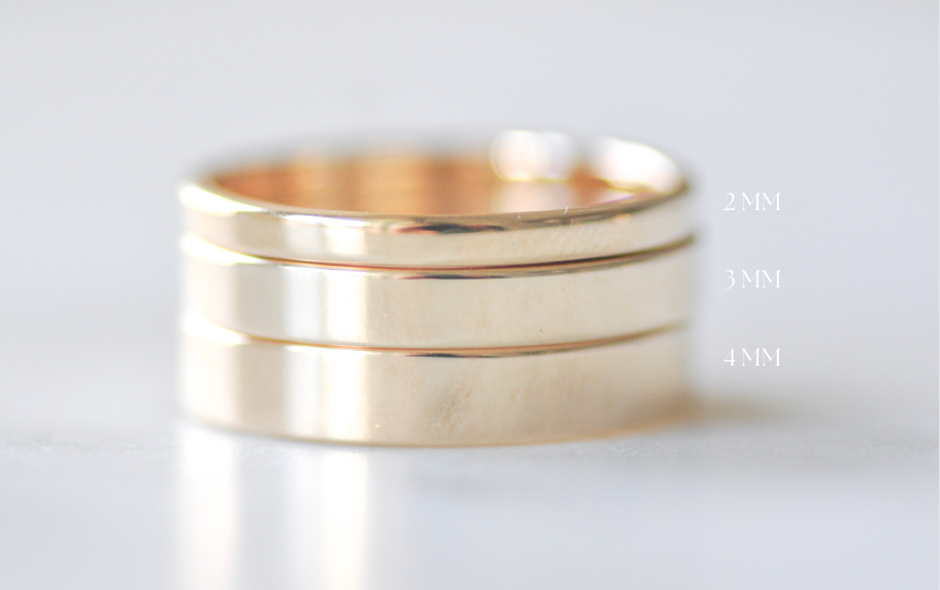 2mm Flat Mini Cigar Band Yellow Gold Band