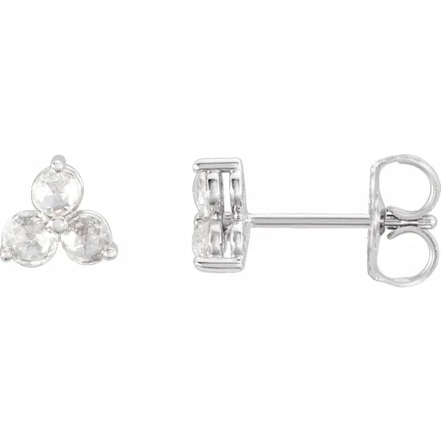 Triple Rose Cut Diamond Stud