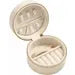 Ivory Velvet Round Travel Jewelry Case