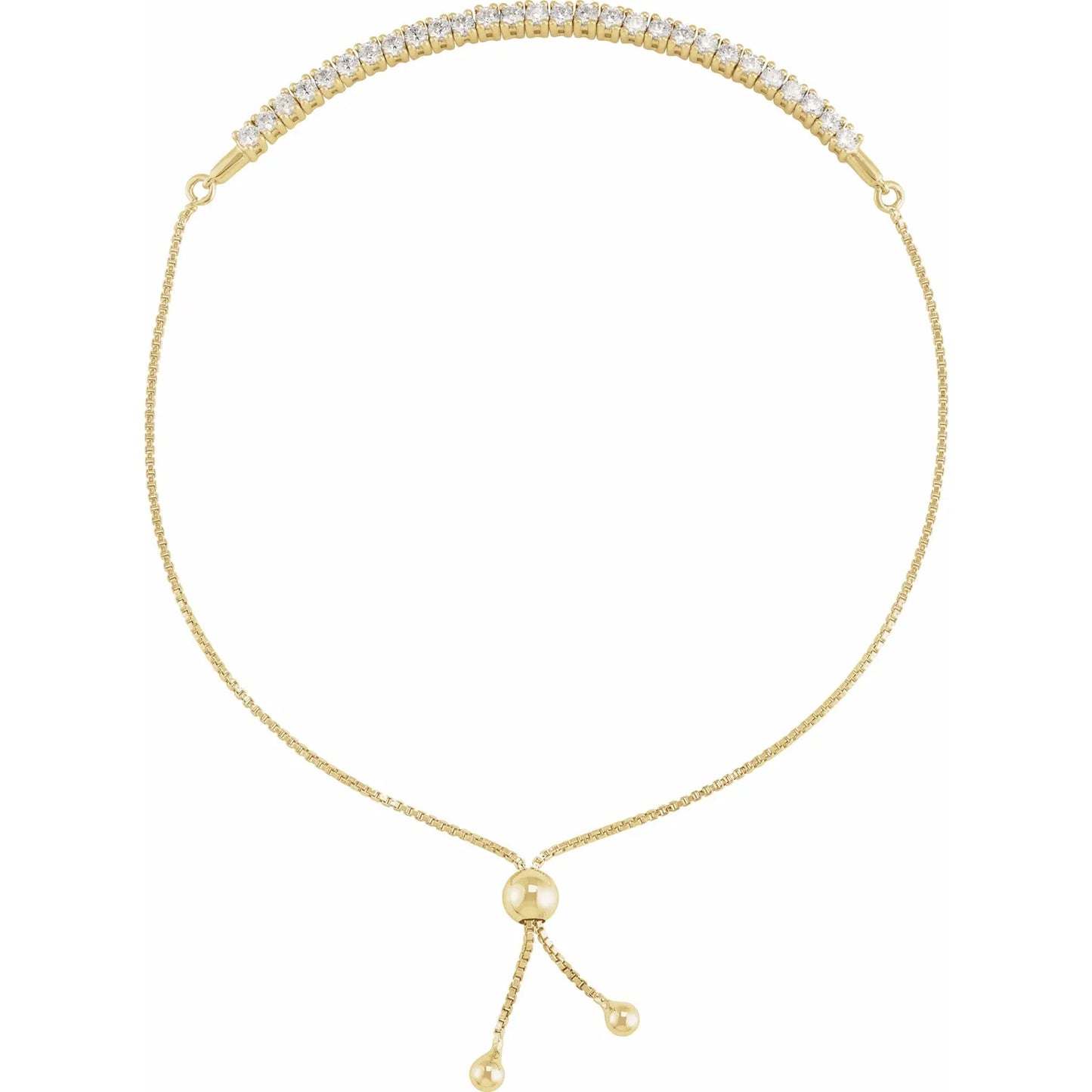 14k Gold Bolo Lab Grown Diamond Bracelet