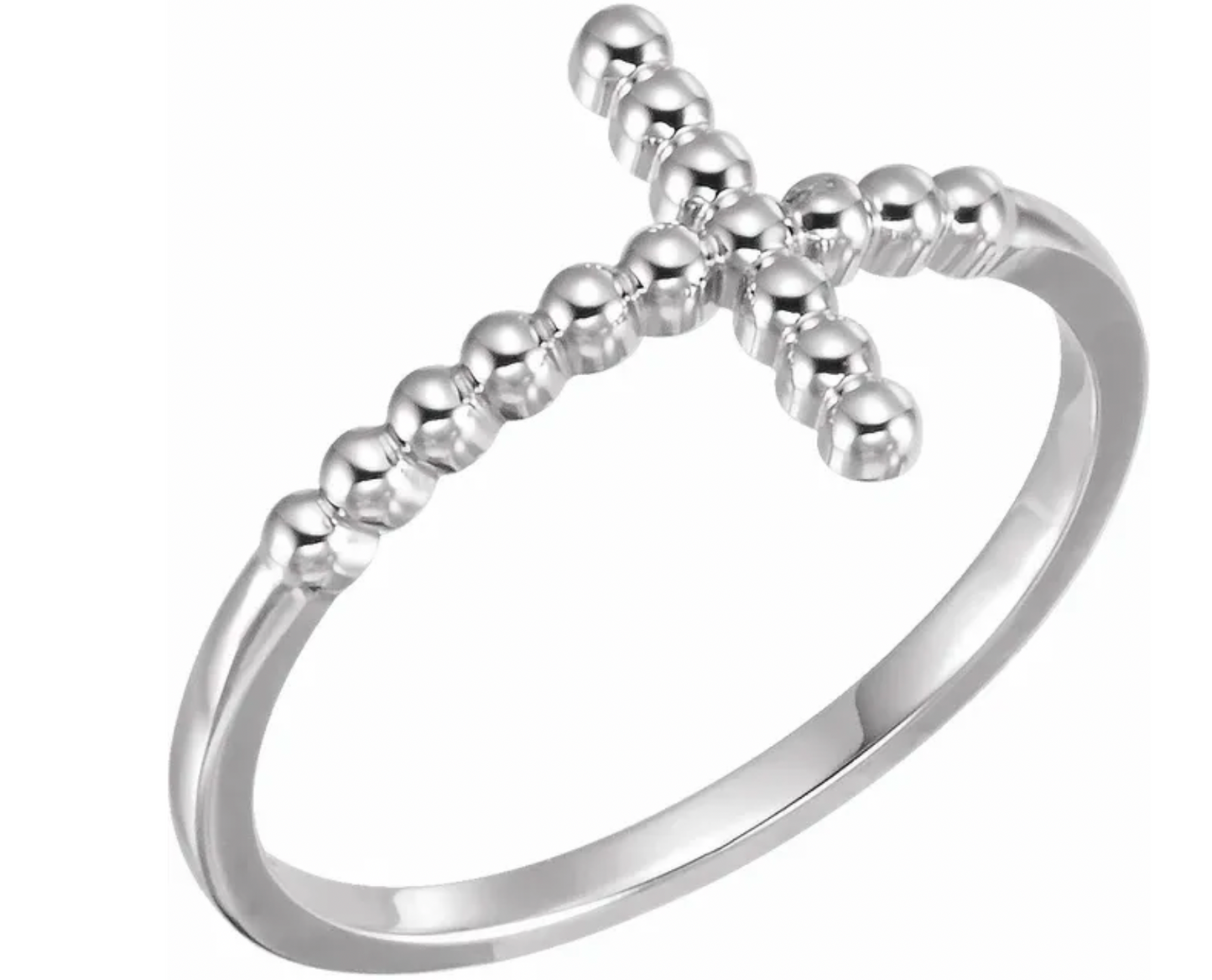 Sideways Cross Beaded Ring