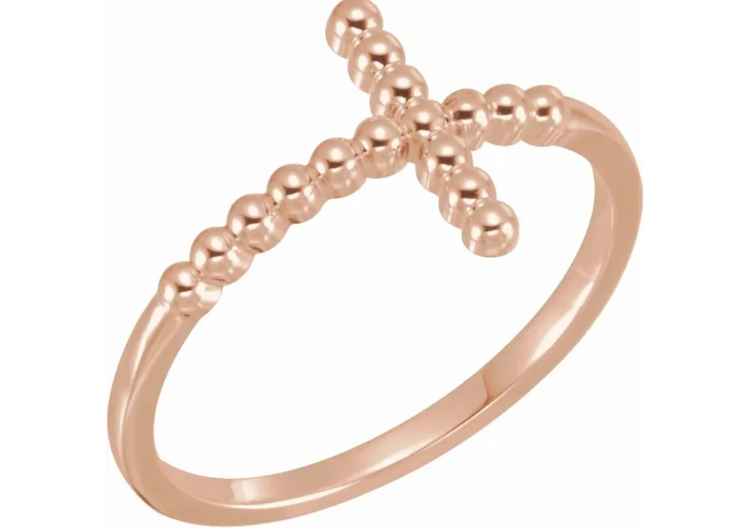 Sideways Cross Beaded Ring
