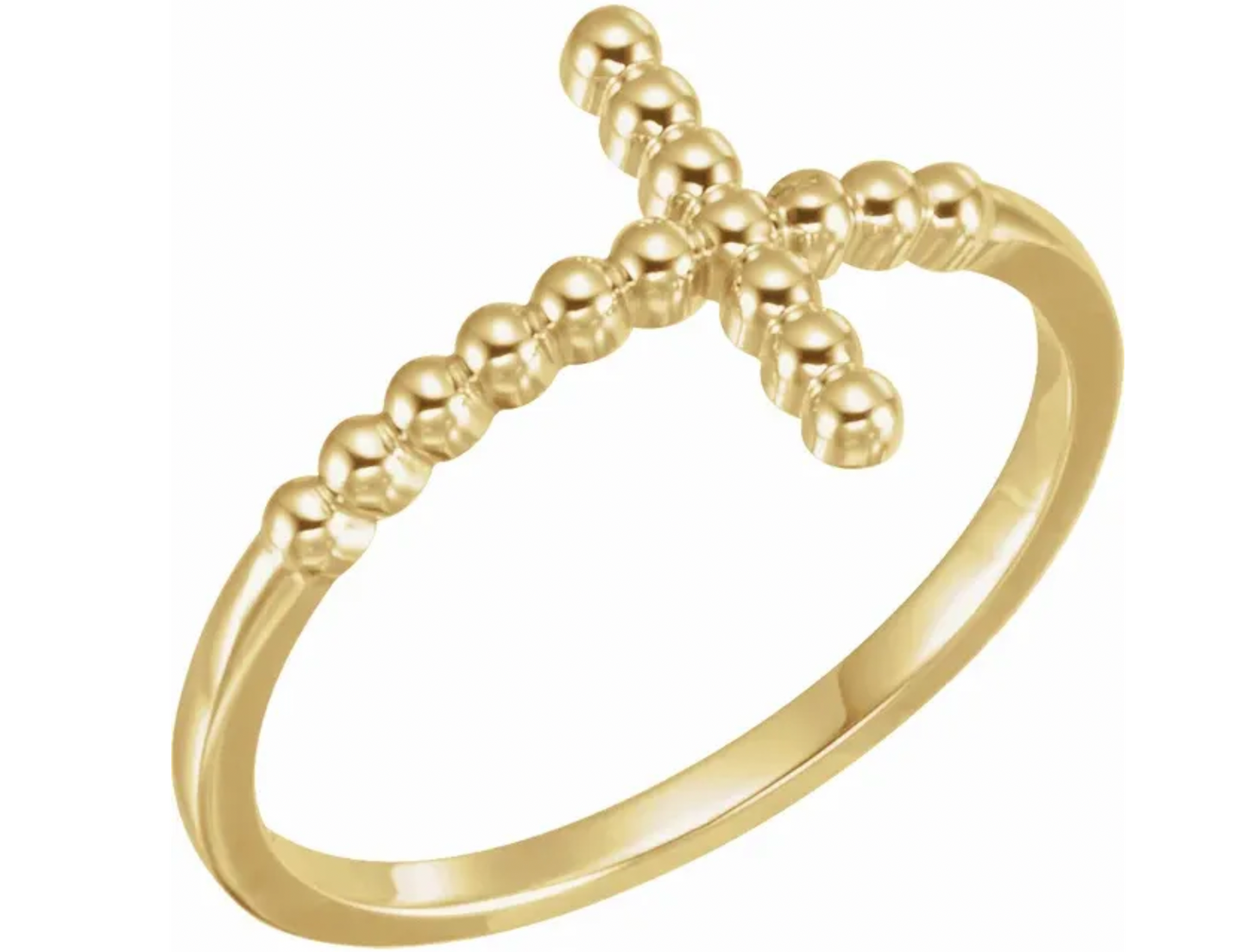 Sideways Cross Beaded Ring