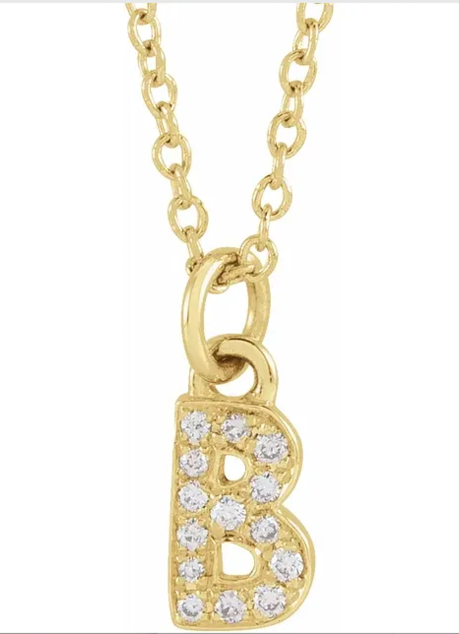 Petite Diamond Initial Necklace