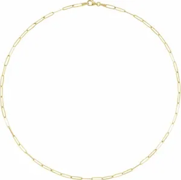 14k Paper Clip Large Link Chain Necklace