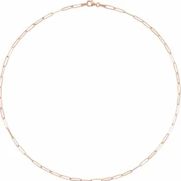 14k Paper Clip Large Link Chain Necklace