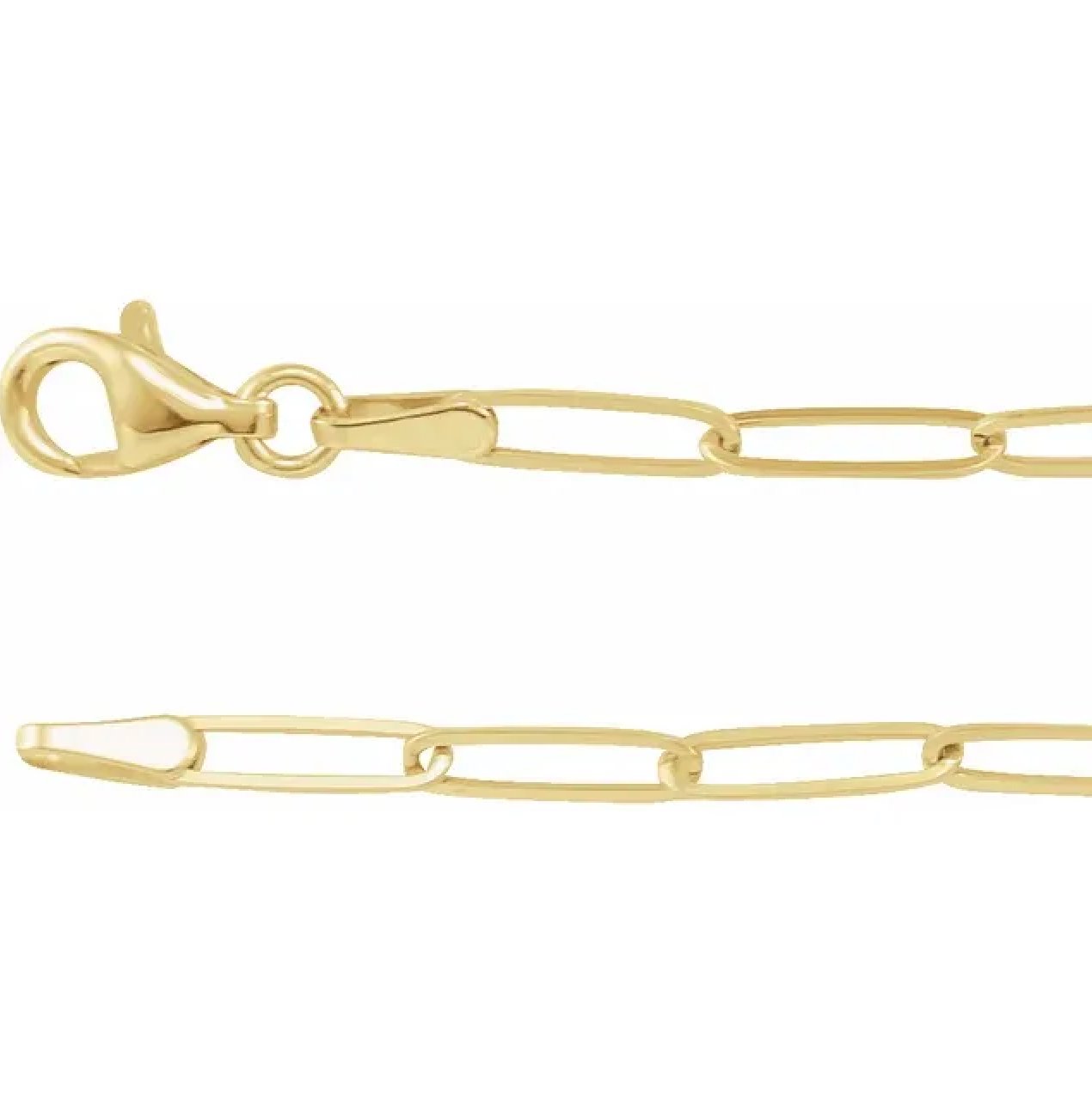 14k Paper Clip Large Link Chain Necklace