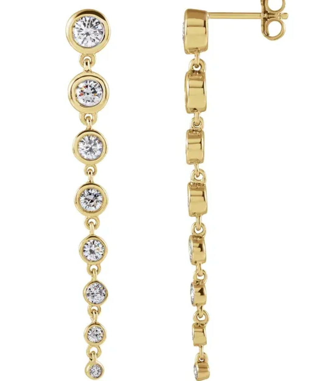 Gradual Linear Diamond Drop Studs