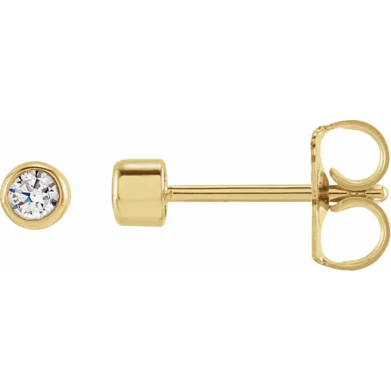 Mini Bezel Gold Diamond Stud Earrings