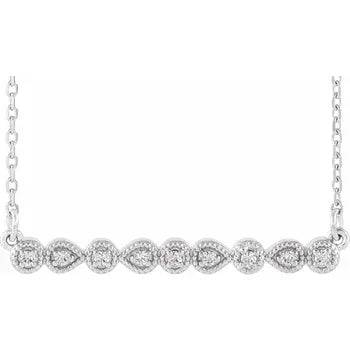 Milgrain Diamond Bar Necklace