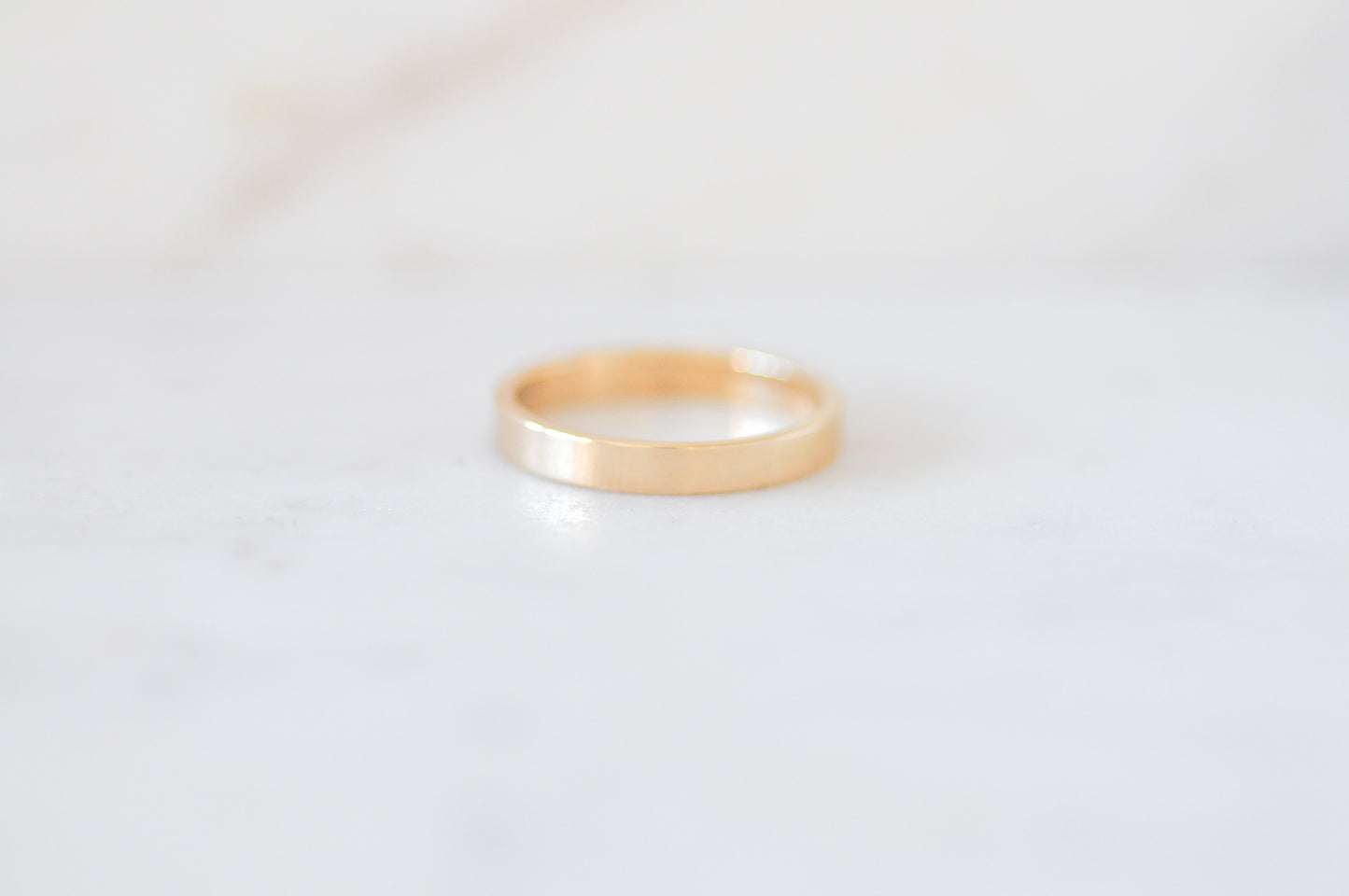 3mm Flat Mini Cigar Yellow Gold Band