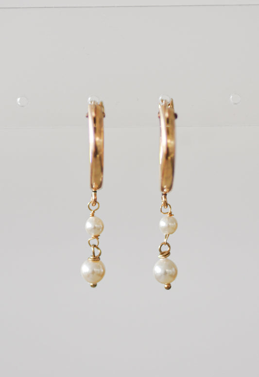 Double Pearl Hoop