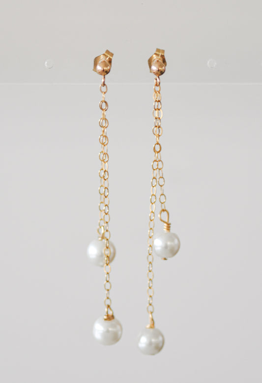 Double Pearl Chain Dangle