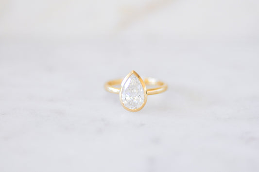 Pear Bezel Solitaire Engagement Ring