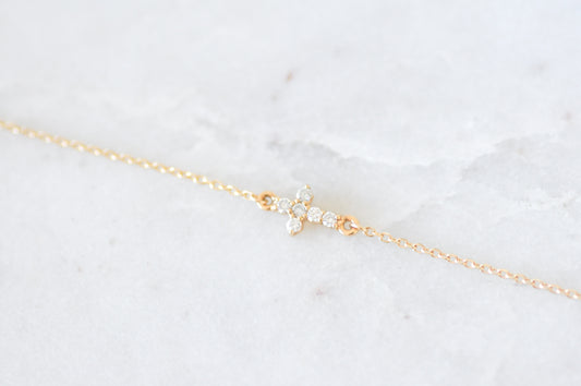 Diamond Cross Bracelet