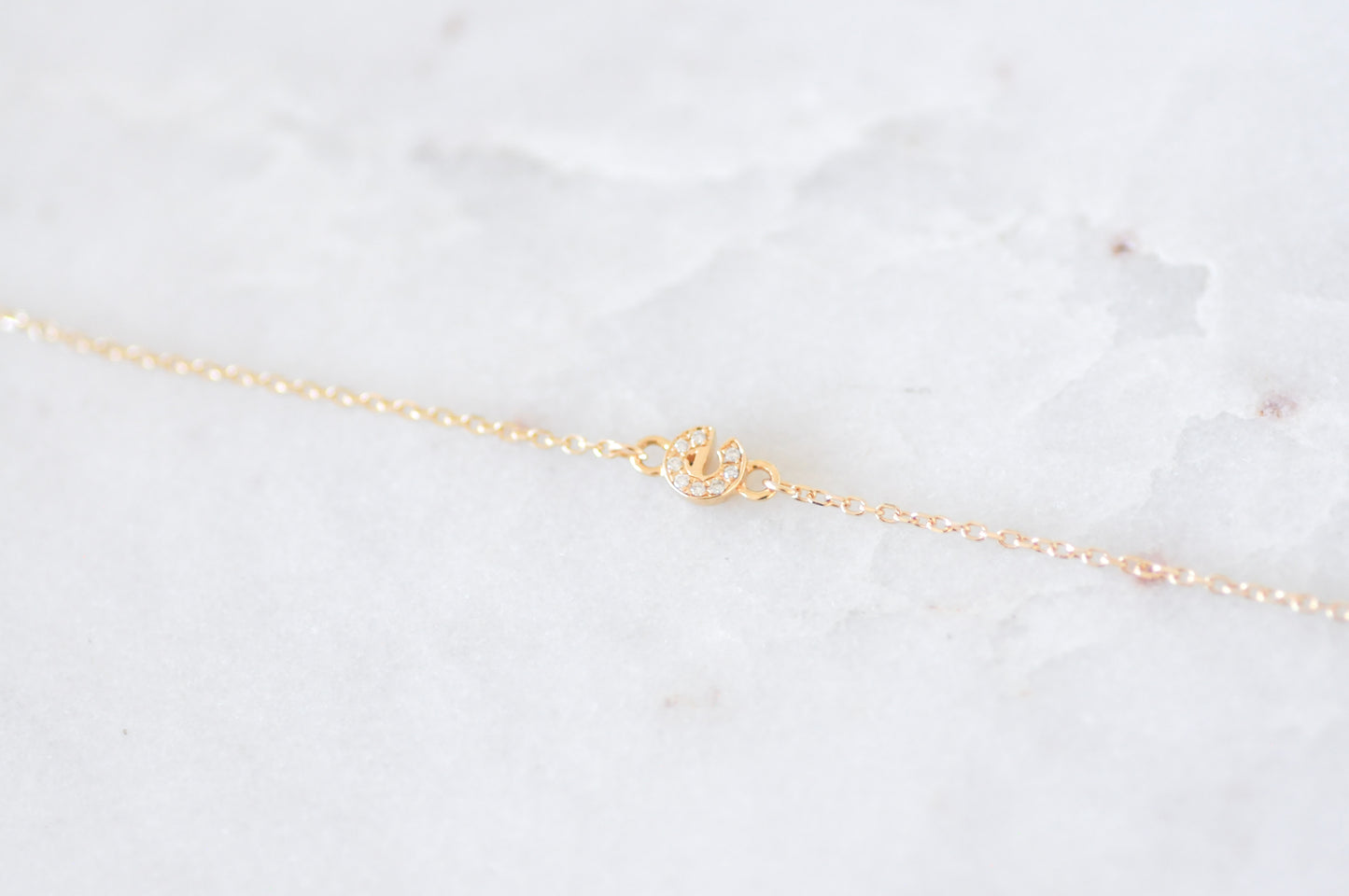 Petite Diamond Initial Bracelet