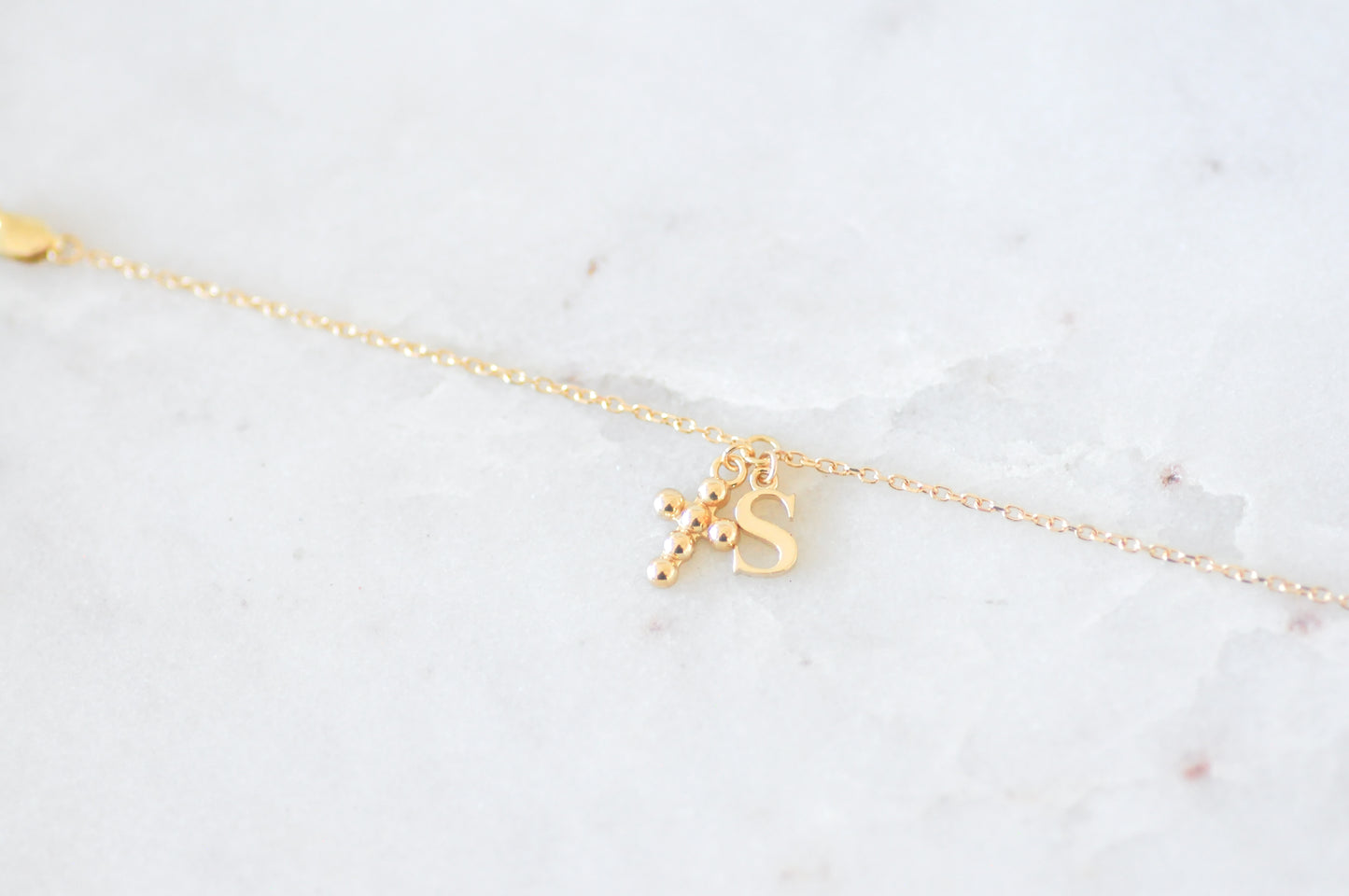 Cross Initial Bracelet
