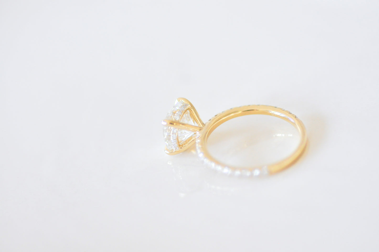Round Solitaire with Hidden Halo Engagement Ring