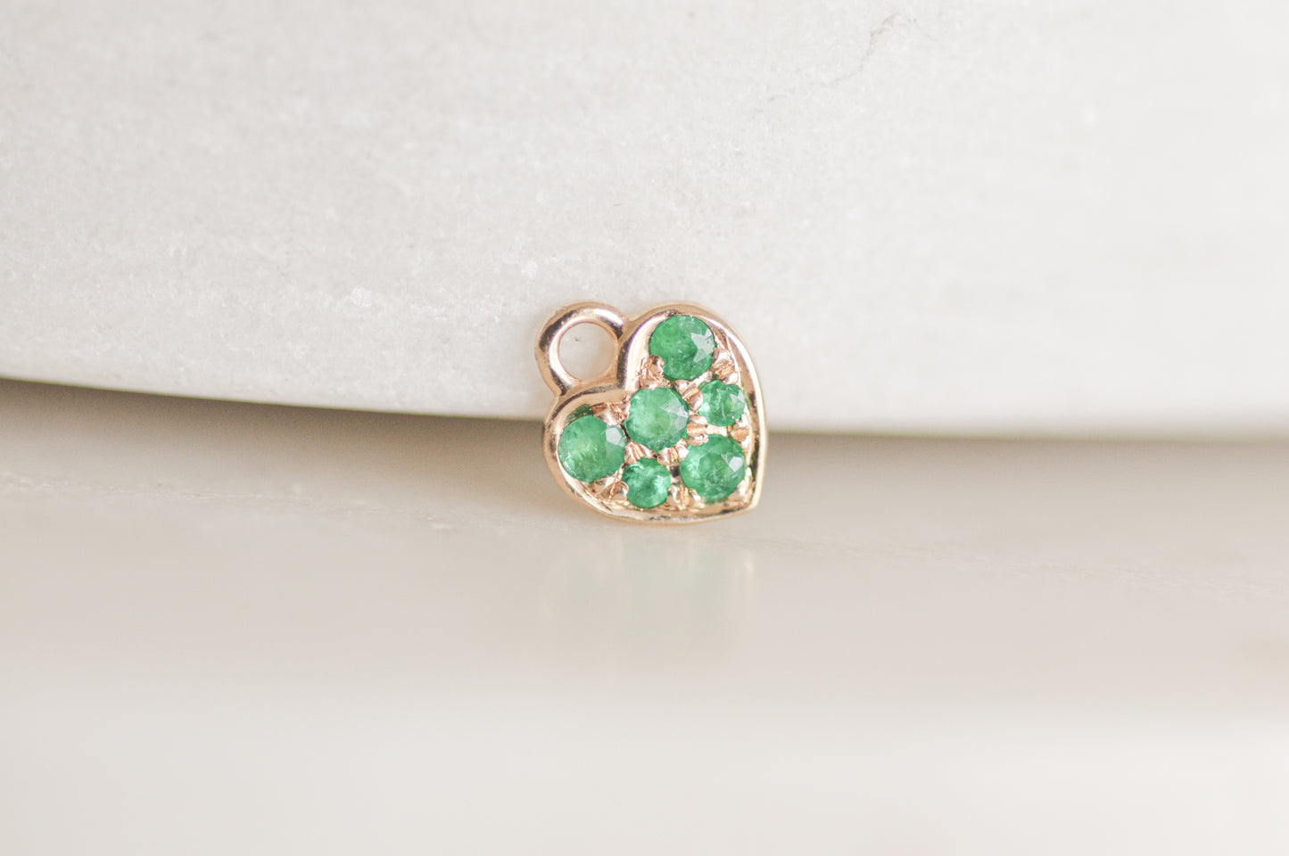 Mini Emerald Heart Charm