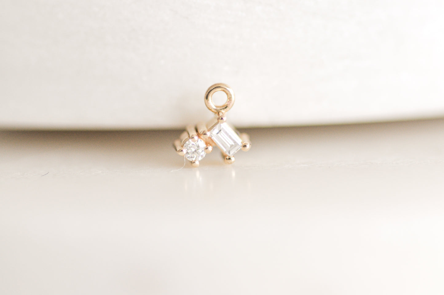 Mini Two Stone Diamond Charm