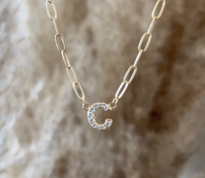 Mini Diamond Initial Necklace