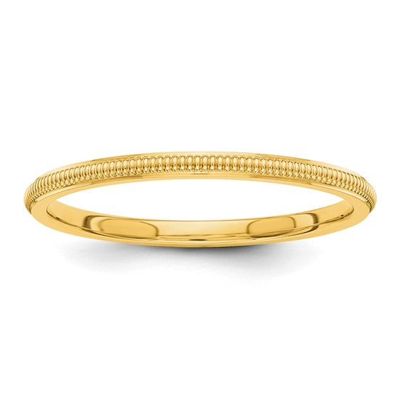 1.5mm Milgrain Stackable Band