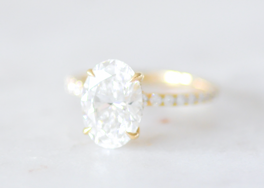 Oval Diamond Accent Engagement Ring