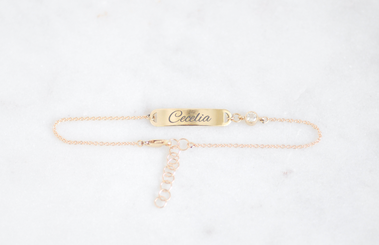 ID + Birthstone Bracelet