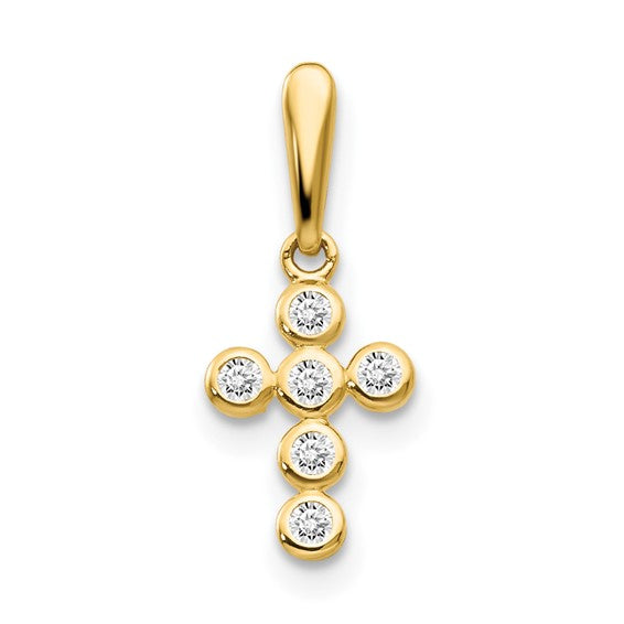 Mini 14k CZ Bezel Cross (Zapped add on)