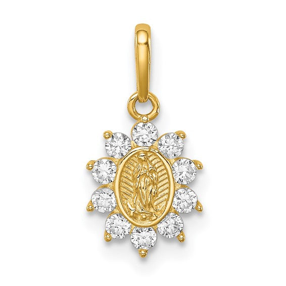 Mini 14k Guadalupe CZ Charm