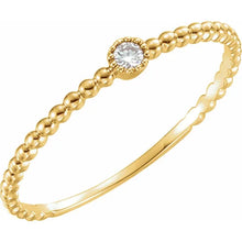 Load image into Gallery viewer, 14k Beaded Tiny Diamond Stackable Ring
