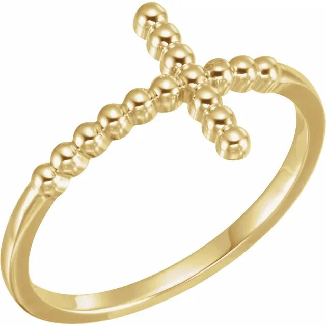 Beaded Cross Ring