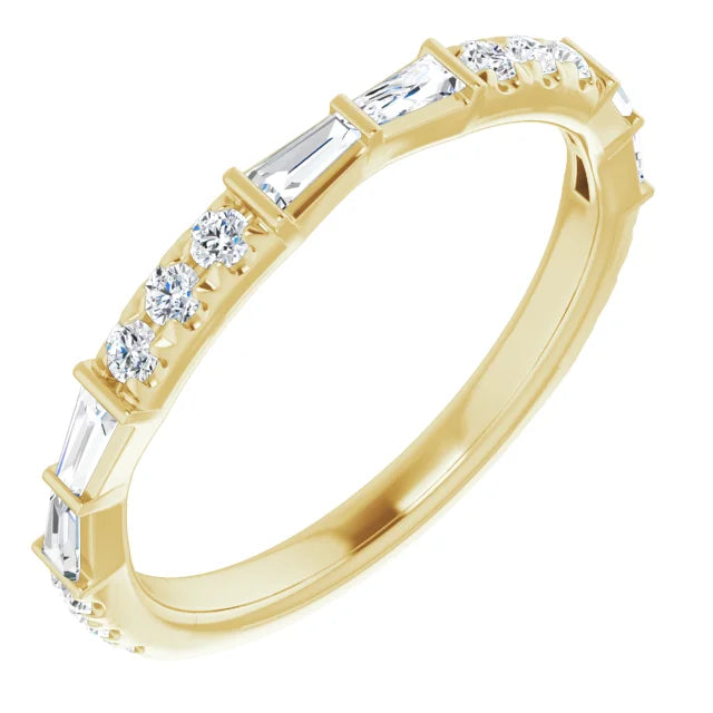 Tapered Baguette & Round Diamond Band